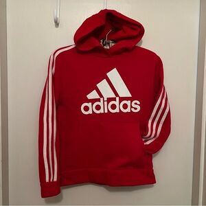 Adidas Bold Red Sweatshirt with White Accents Kids’ Sz Medium 10/12